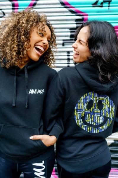 Womens Face print organic hoodie